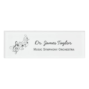 Etiqueta De Nombre Orquesta sinfónica de la banda del ilustracion de
