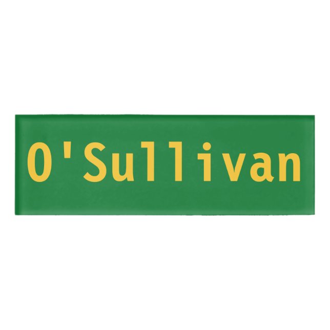 Etiqueta de nombre O'Sullivan (Anverso)