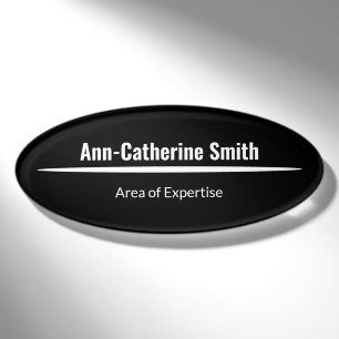 Etiqueta De Nombre Oval de experiencia profesional moderna en blanco 