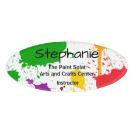 Etiqueta De Nombre Paint Splats Personalizado