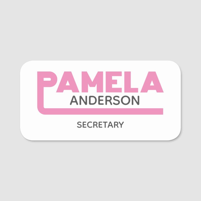Etiqueta de nombre Pamela (Anverso)