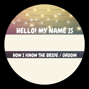 Etiqueta de nombre para boda Cómo conozco a la nov