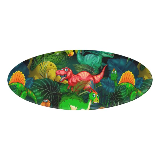 Etiqueta De Nombre Parque de dinosaurios (Anverso)