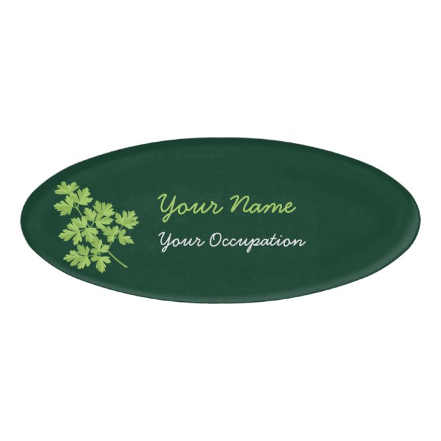 Etiqueta De Nombre Parsley Oval (Anverso)