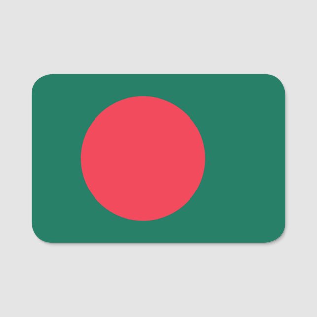 Etiqueta de nombre patriótico con bandera de Bangl (Anverso)