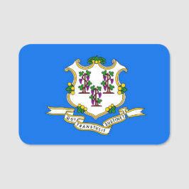 Etiqueta de nombre patriótico con bandera de Conne