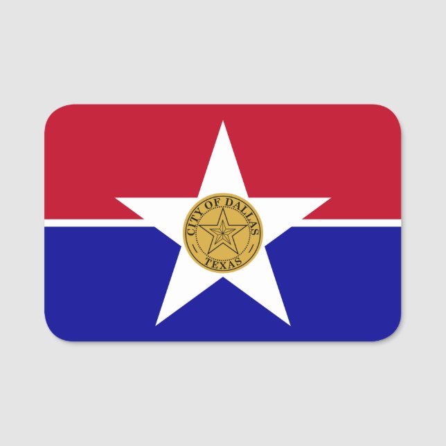 Etiqueta de nombre patriótico con bandera de Dalla (Anverso)