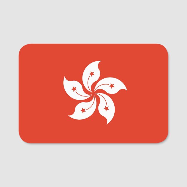 Etiqueta de nombre patriótico con bandera de Hong  (Anverso)