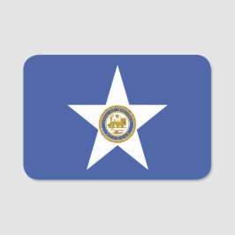 Etiqueta de nombre patriótico con bandera de Houst