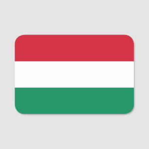 Etiqueta de nombre patriótico con bandera de Hungr