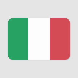 Etiqueta de nombre patriótico con bandera de Itali