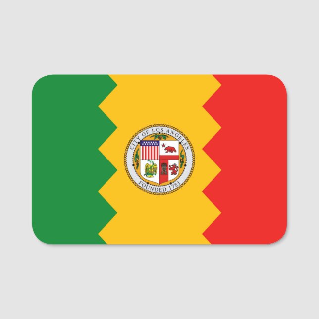 Etiqueta de nombre patriótico con bandera de La Ci (Anverso)