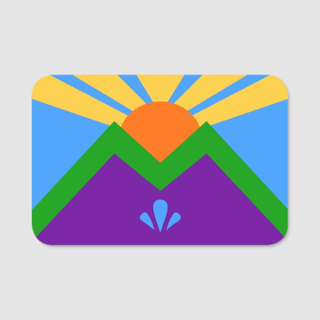 Etiqueta de nombre patriótico con bandera de Manit (Anverso)