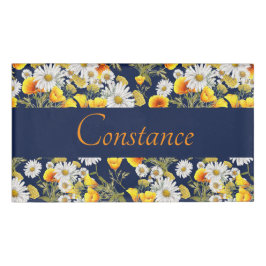Etiqueta De Nombre Patrón de Chamomile y Poppies de bonito