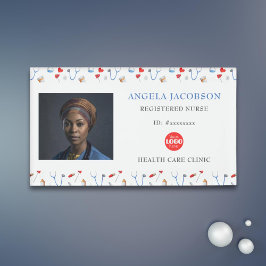 Etiqueta De Nombre Patrón de logotipo de enfermeras fotográficas para