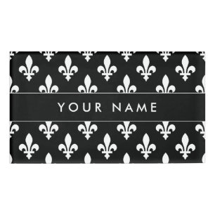 Etiqueta De Nombre Patrón Fleur de Lis, francés, real, blanco