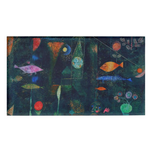 Etiqueta De Nombre Paul Klee Fish Magic Resumen Pintura de arte gráfi