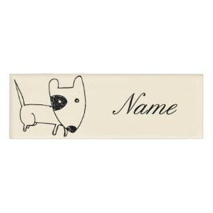 Etiqueta De Nombre Pequeño Thunder_Cove de ojo negro minimalista
