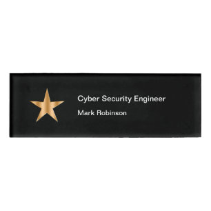 Etiqueta De Nombre Personal de los Servicios de Seguridad Cibernétic