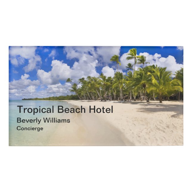 Etiqueta De Nombre Personal del Hotel Concierge (Anverso)