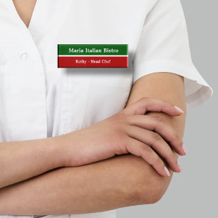 Etiqueta De Nombre Personal del restaurante italiano