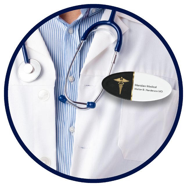 Etiqueta De Nombre Personal Médico Clásico (Subido por el creador)