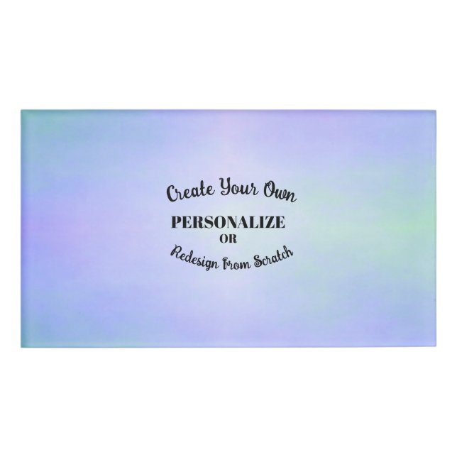 Etiqueta De Nombre Personalice o rediseñe desde Scratch - (Anverso)