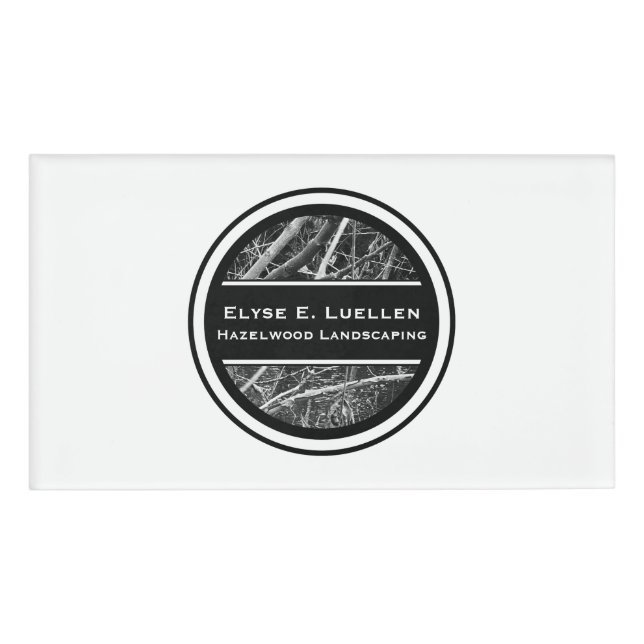 Etiqueta De Nombre Personalizable Paisaje Sombra Círculo (Anverso)