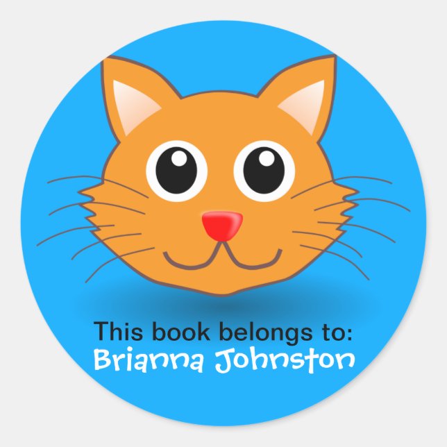 Etiqueta de nombre personalizada Cute Kitten (Anverso)