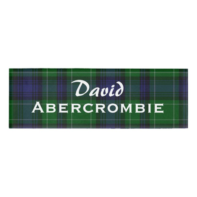 Etiqueta de nombre personalizada de Abercrombie Pl (Anverso)