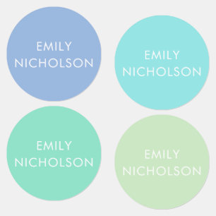 Etiqueta de nombre personalizada de pastel azul mi