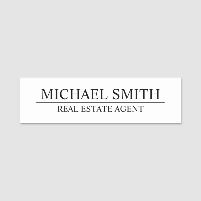 Etiqueta de nombre personalizada profesional (Anverso)