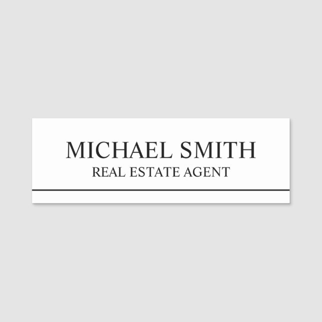 Etiqueta de nombre personalizada profesional (Anverso)