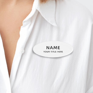 Etiqueta De Nombre Personalizado Amarillo Brillante Sencillo Título M