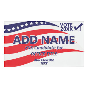 Etiqueta De Nombre personalizado de candidatos a campaña política pat