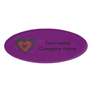 Etiqueta de nombre personalizado de corazón de amo