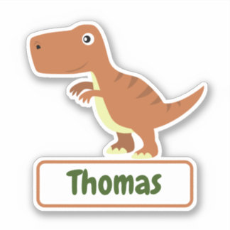 Etiqueta de nombre personalizado de dinosaurios T-