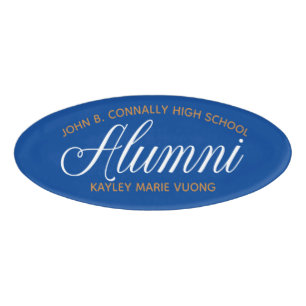 Etiqueta De Nombre Personalizado de la Escuela Secundaria Alumno Blue