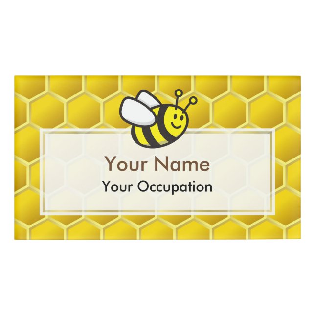 Etiqueta De Nombre Personalizado Honeybee (Anverso)