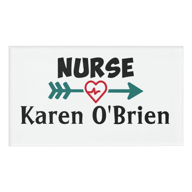 Etiqueta De Nombre Personalizado Nurse (Anverso)