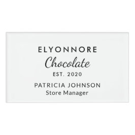 Etiqueta De Nombre Personalizado Personal Staff de Marca de Chocolate