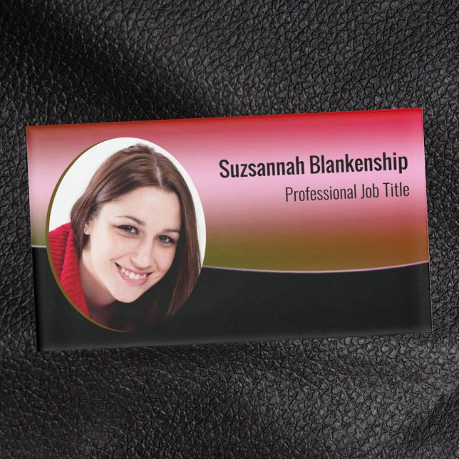 Etiqueta De Nombre Personalizado Photo Professional Black Pink Name T (Subido por el creador)
