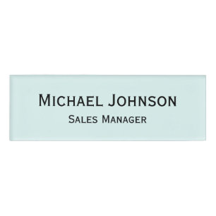 Etiqueta De Nombre Personalizado Profesional Ejecutivo Aqua Blue Magn