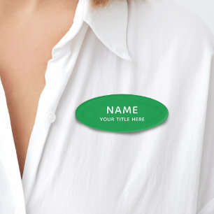 Etiqueta De Nombre Personalizado Simple Básico Moderno Título Verde B