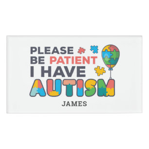 Etiqueta De Nombre Personalizado Tengo ID de autismo