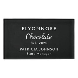 Etiqueta De Nombre Personalizados Elegantes Personal de Marca de Choc