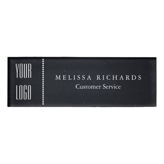 Etiqueta De Nombre Personalized Black Chalkboard Small Name Badge (Anverso)