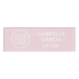 Etiqueta De Nombre Pink Your Logo Employee Name Tag