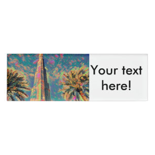 Etiqueta De Nombre Pintura de Burj Khalifa