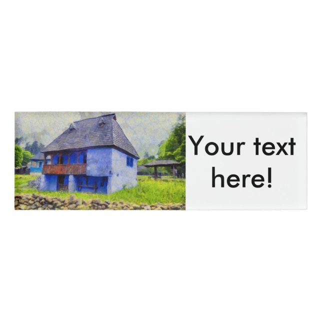 Etiqueta De Nombre Pintura de la casa azul (Anverso)